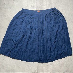 ModCloth Blue A Line Pleated Zip‎ Polyester Skirt Women's Plus Size 3X MINT